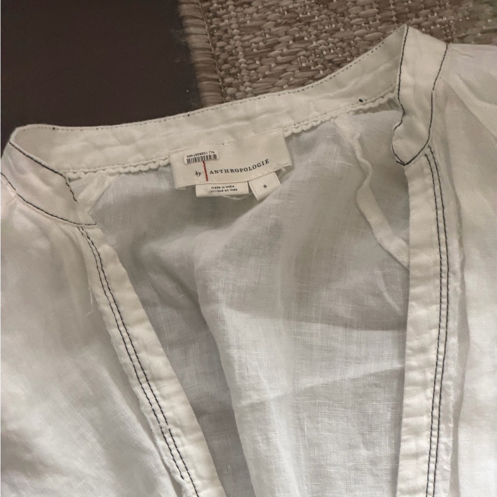 Anthropologie White Corset Midi Dress | Button-Down | Size S | Sold Out - Picture 4 of 5